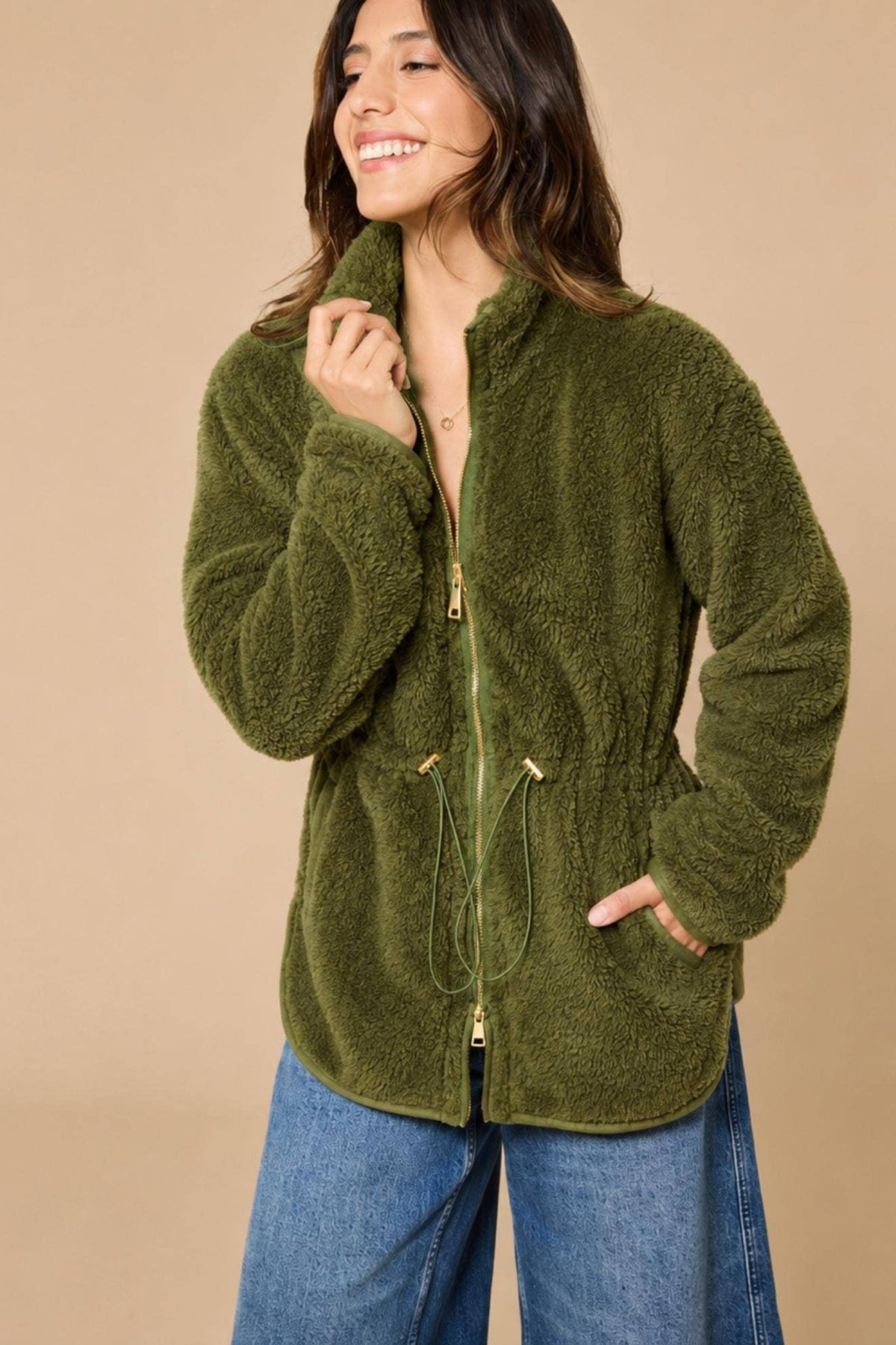 Women's Soft Plush Double Zip Jacket