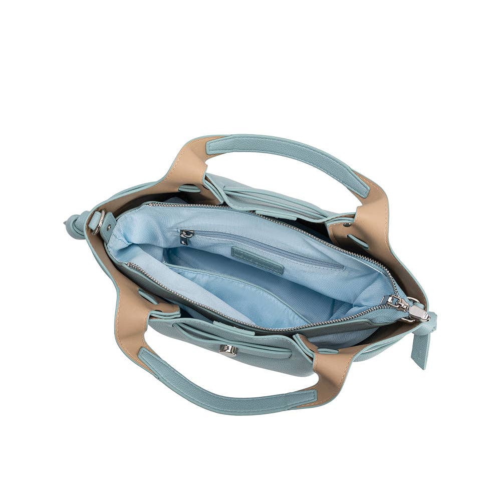 Avril Sky Vegan Leather Top Handle Bag
