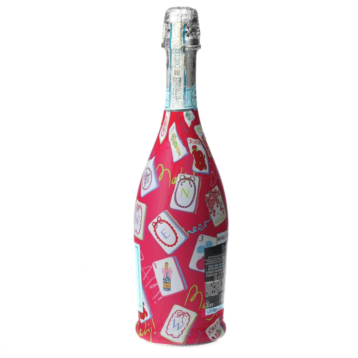 Pink Mahjong Prosecco Bottle Wrap – Gift for Her