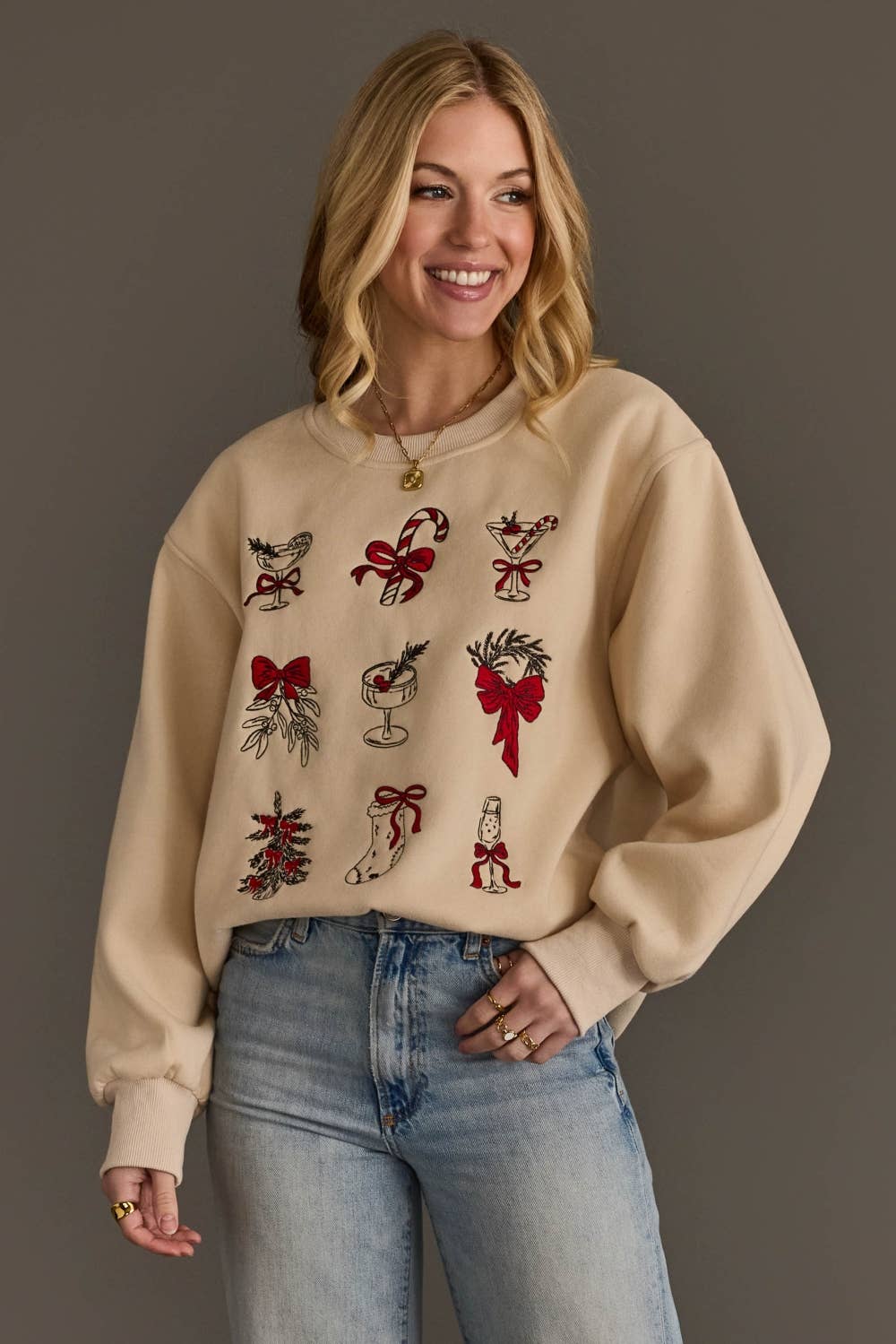 Women's Christmas Embroidered Sweatshirt