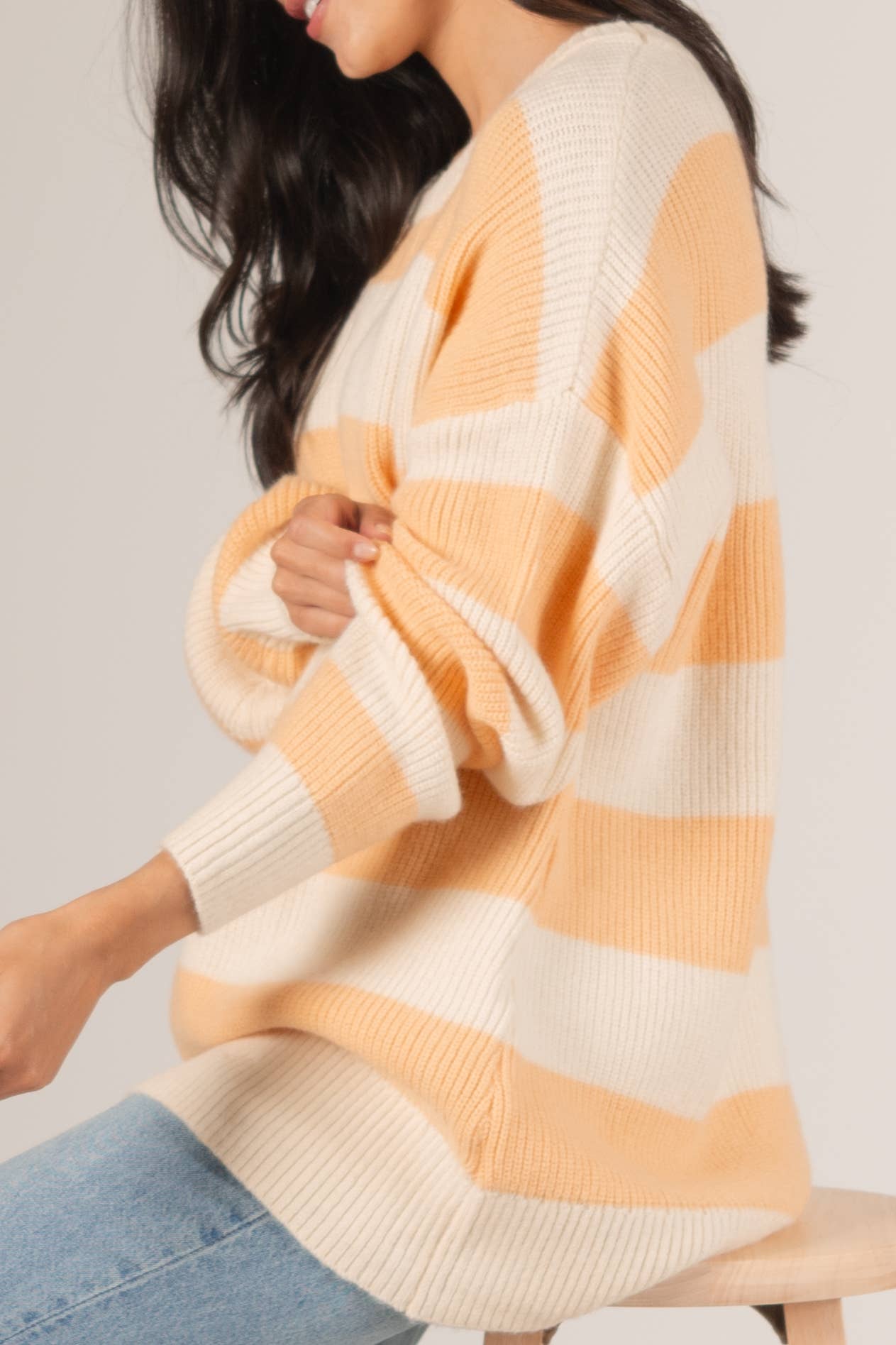 Colorblock Stripe Oversized Pullover Sweater