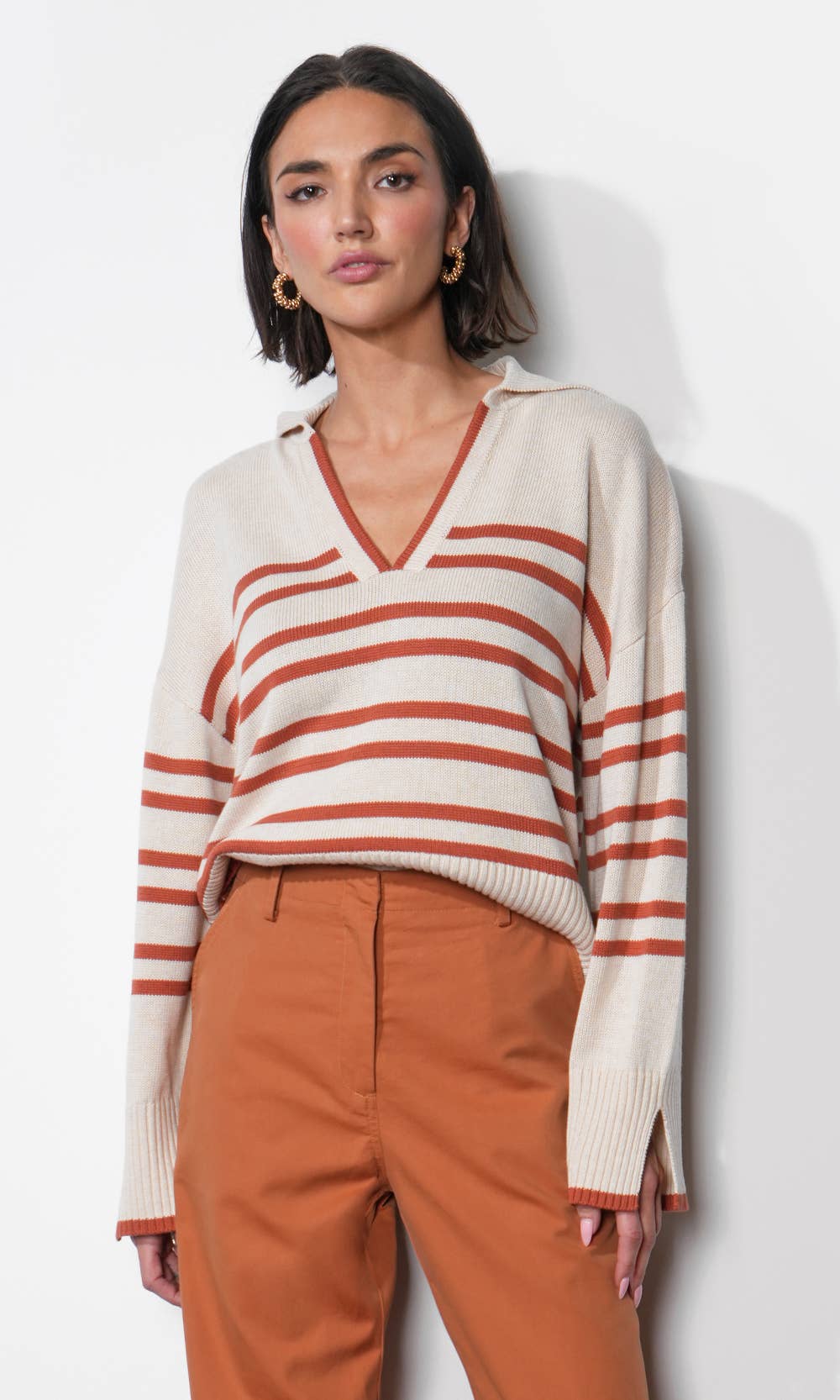 Collared Stripe Sweater