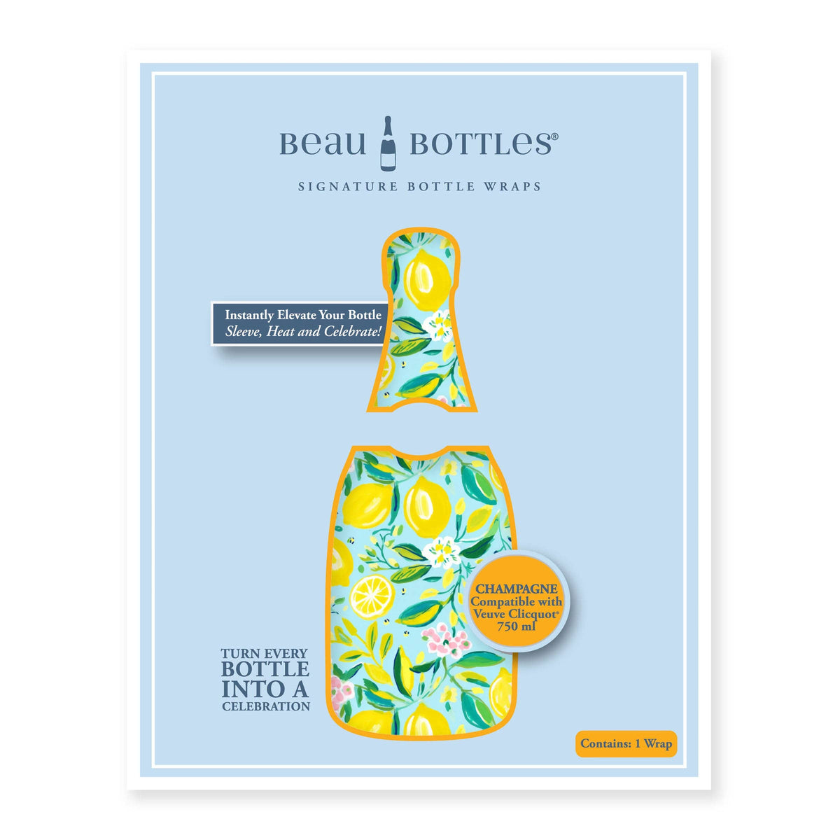 Lemon Champagne Bottle Wrap – Hostess Gift