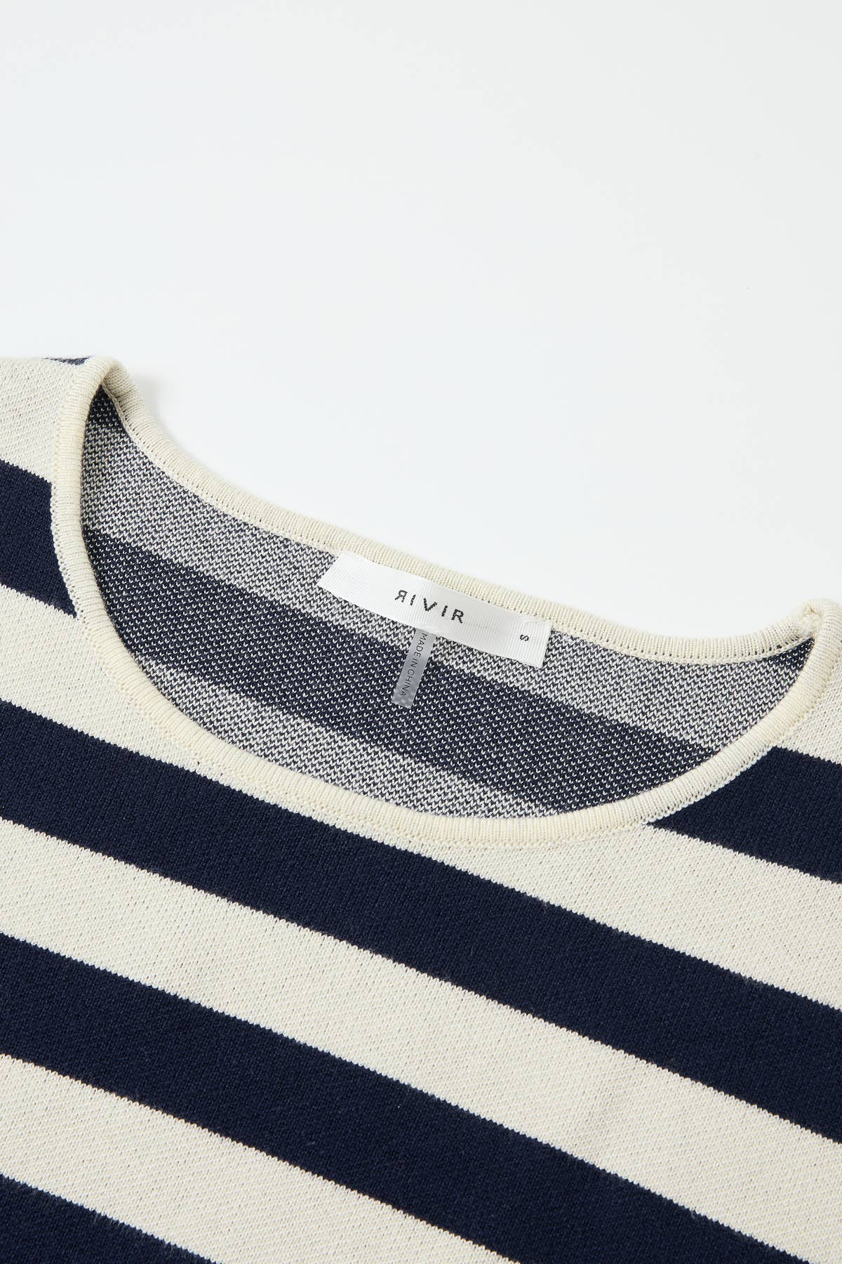 Knit Stripe Rope Embellished Short Sleeve Top