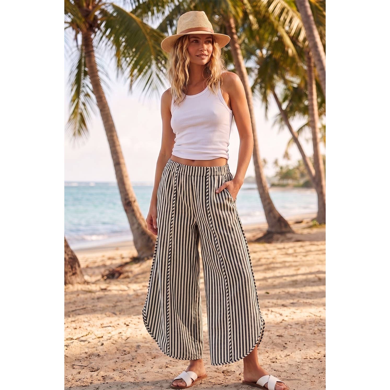 Coastal Stripe Tulip Relaxed Fit Pants
