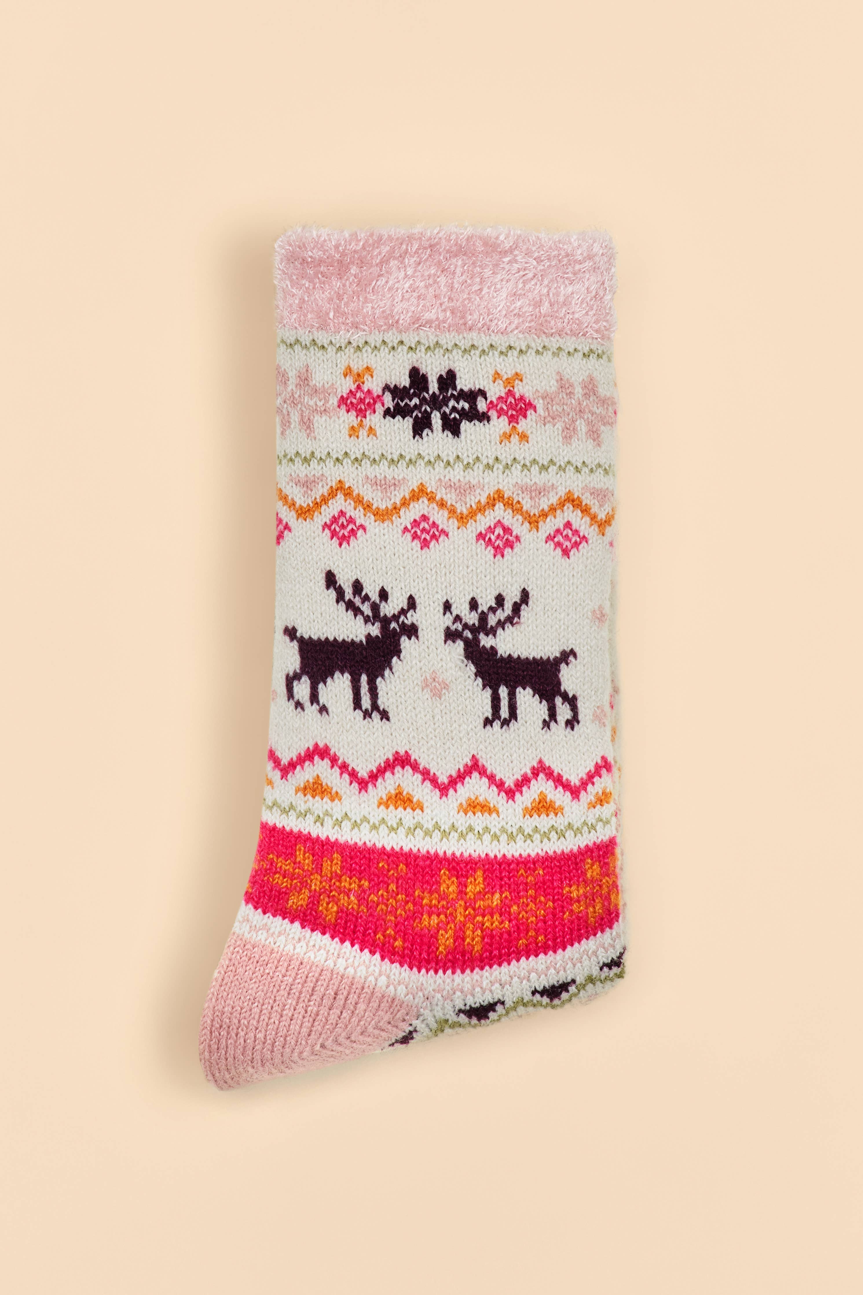 Fair Isle Reindeer Cozy Socks