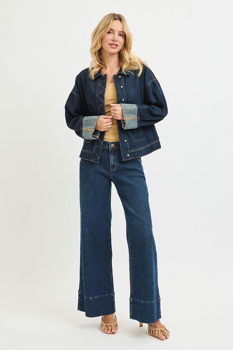 Wide Leg Hem Jeans
