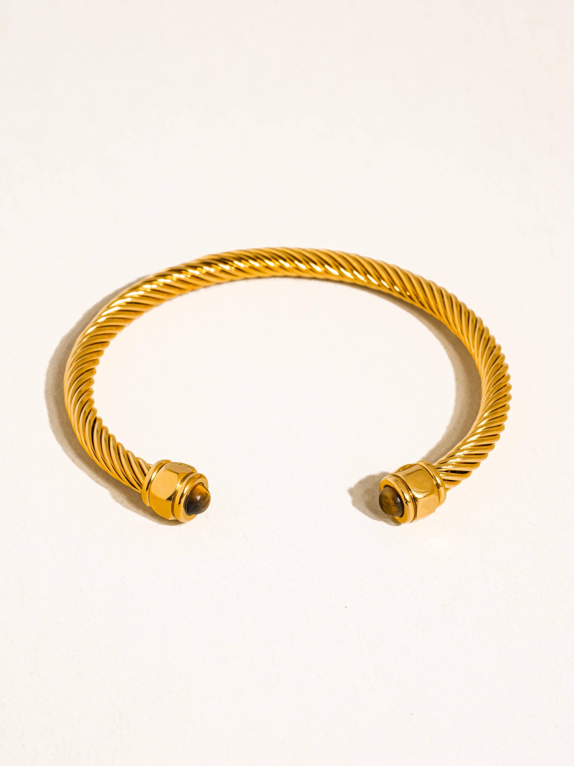 Vail 18K Gold Stone Braided Bangle