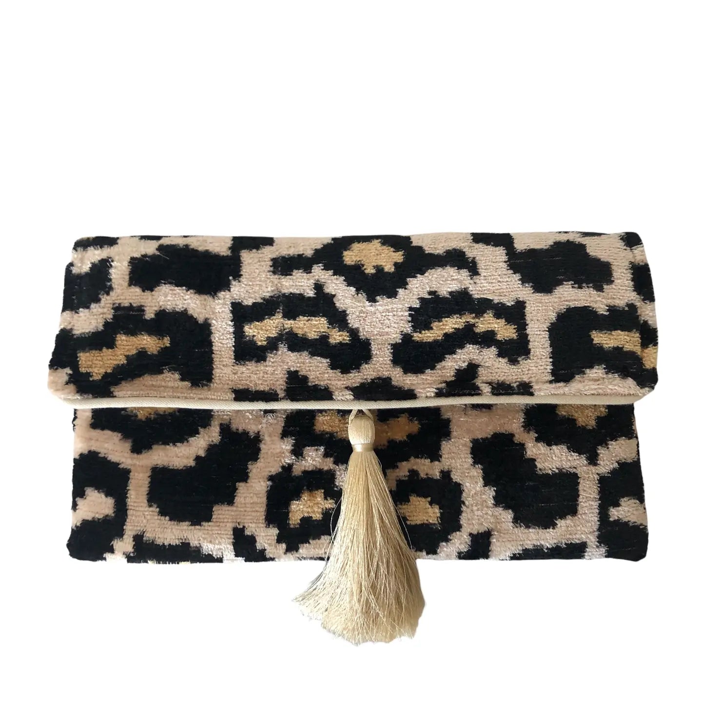Silk Velvet Ikat Clutch
