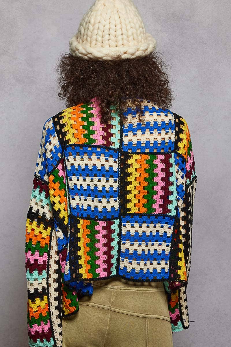 Crochet Weave Knit Cardigan