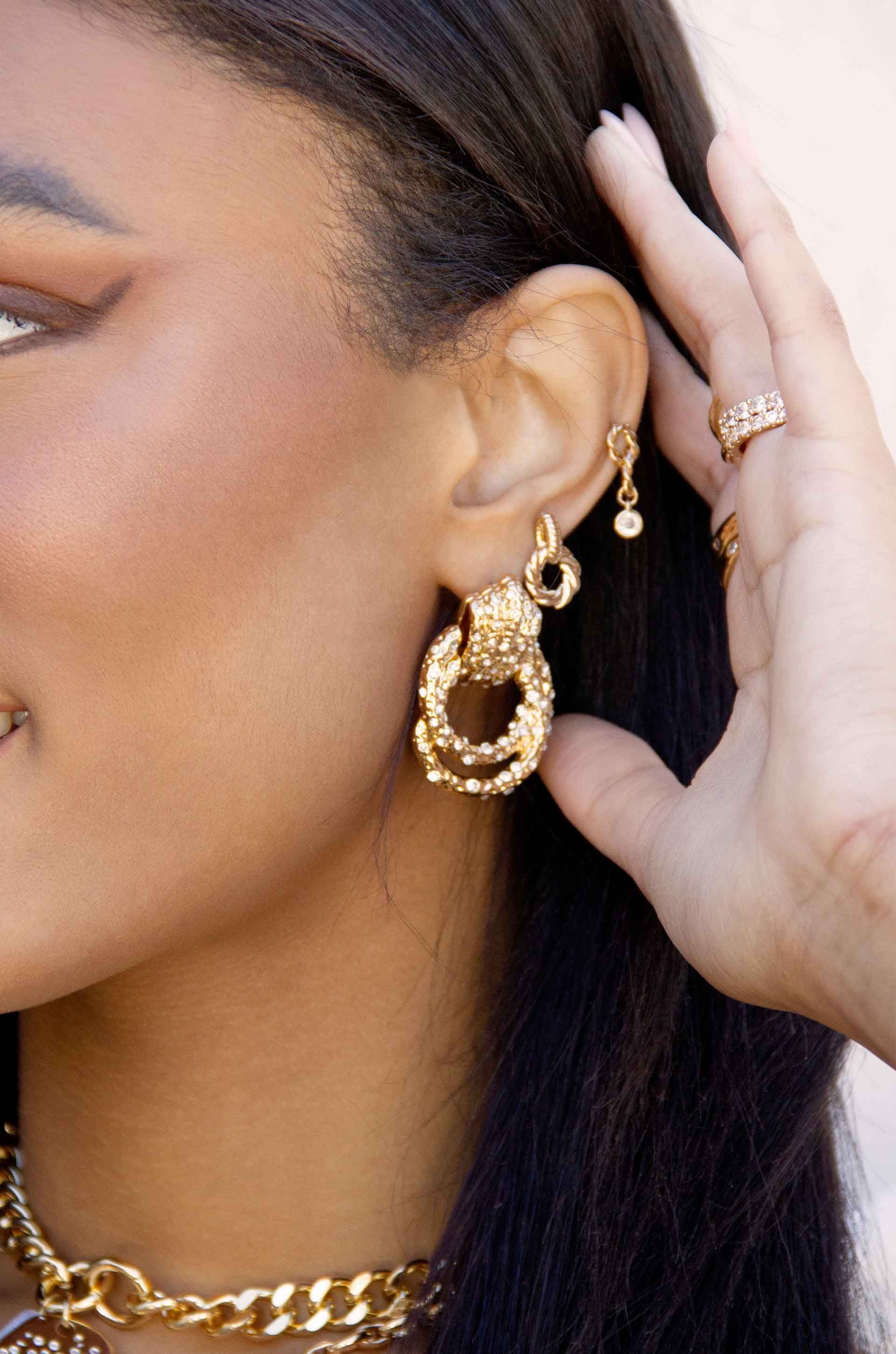Only Royalty 18k Gold Plated Crystal Earrings