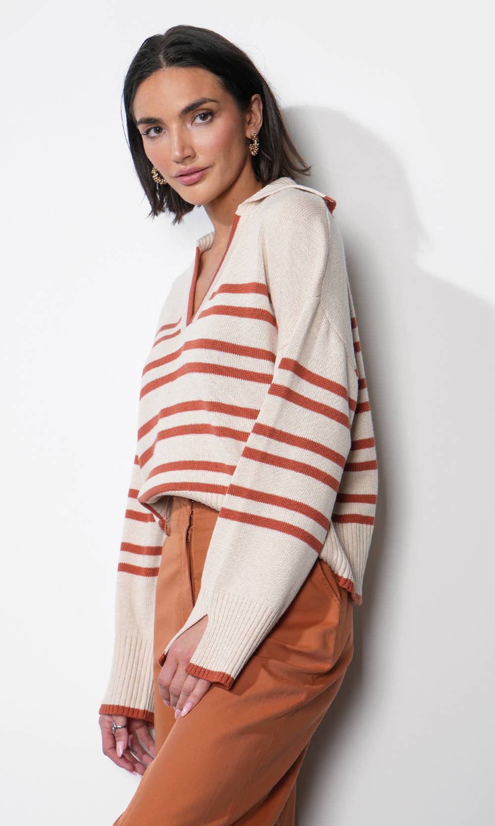 Collared Stripe Sweater