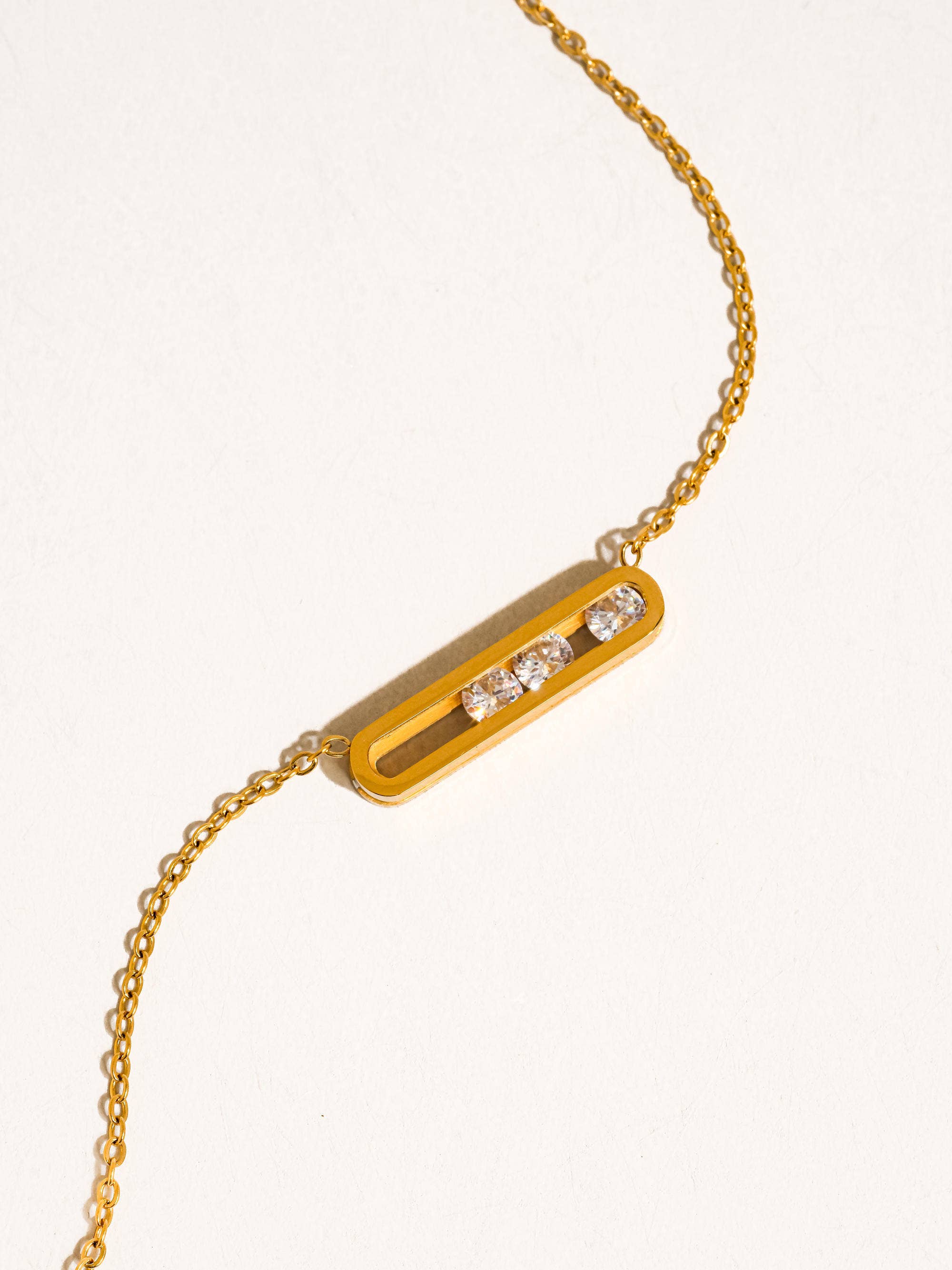 18K Gold Bar Pendant Necklace