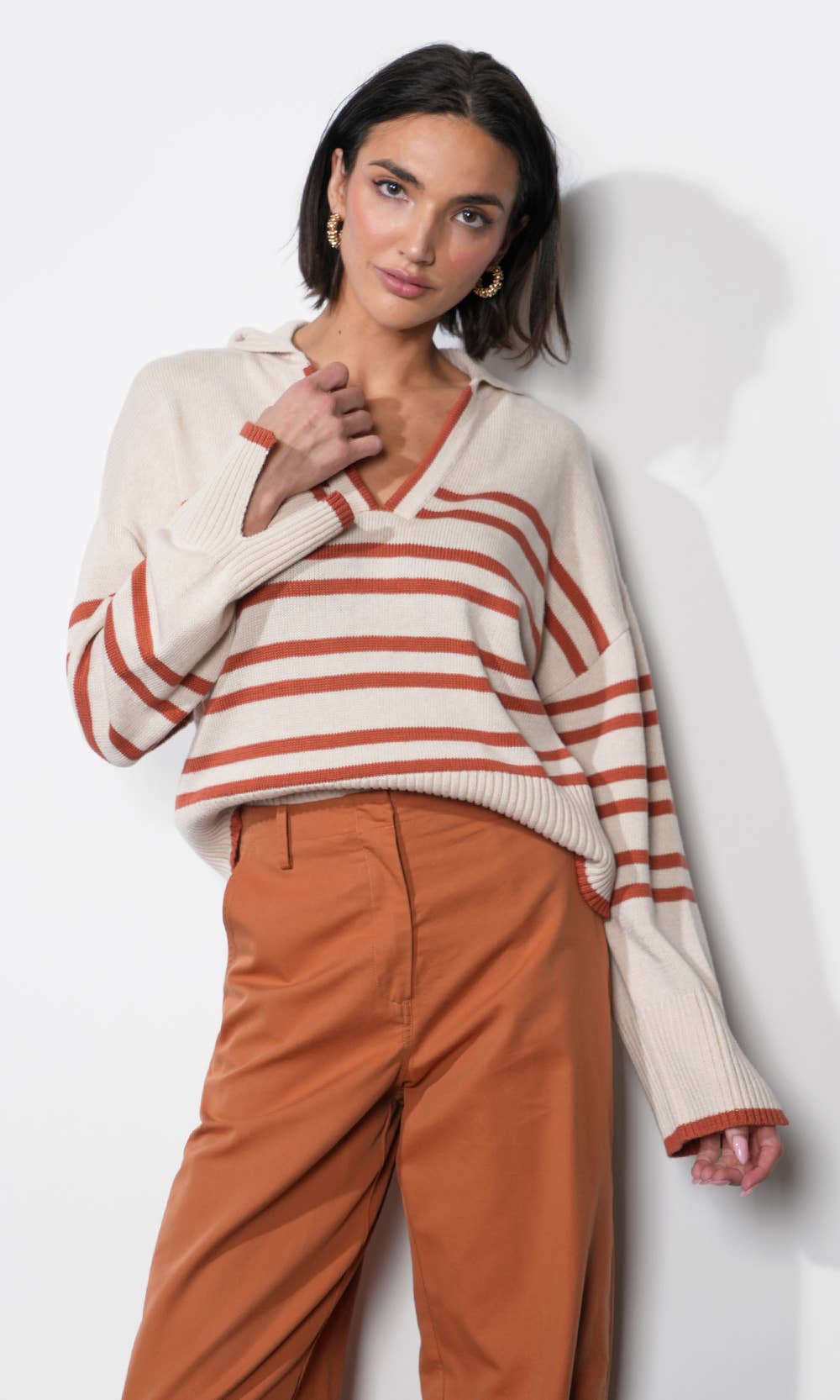 Collared Stripe Sweater