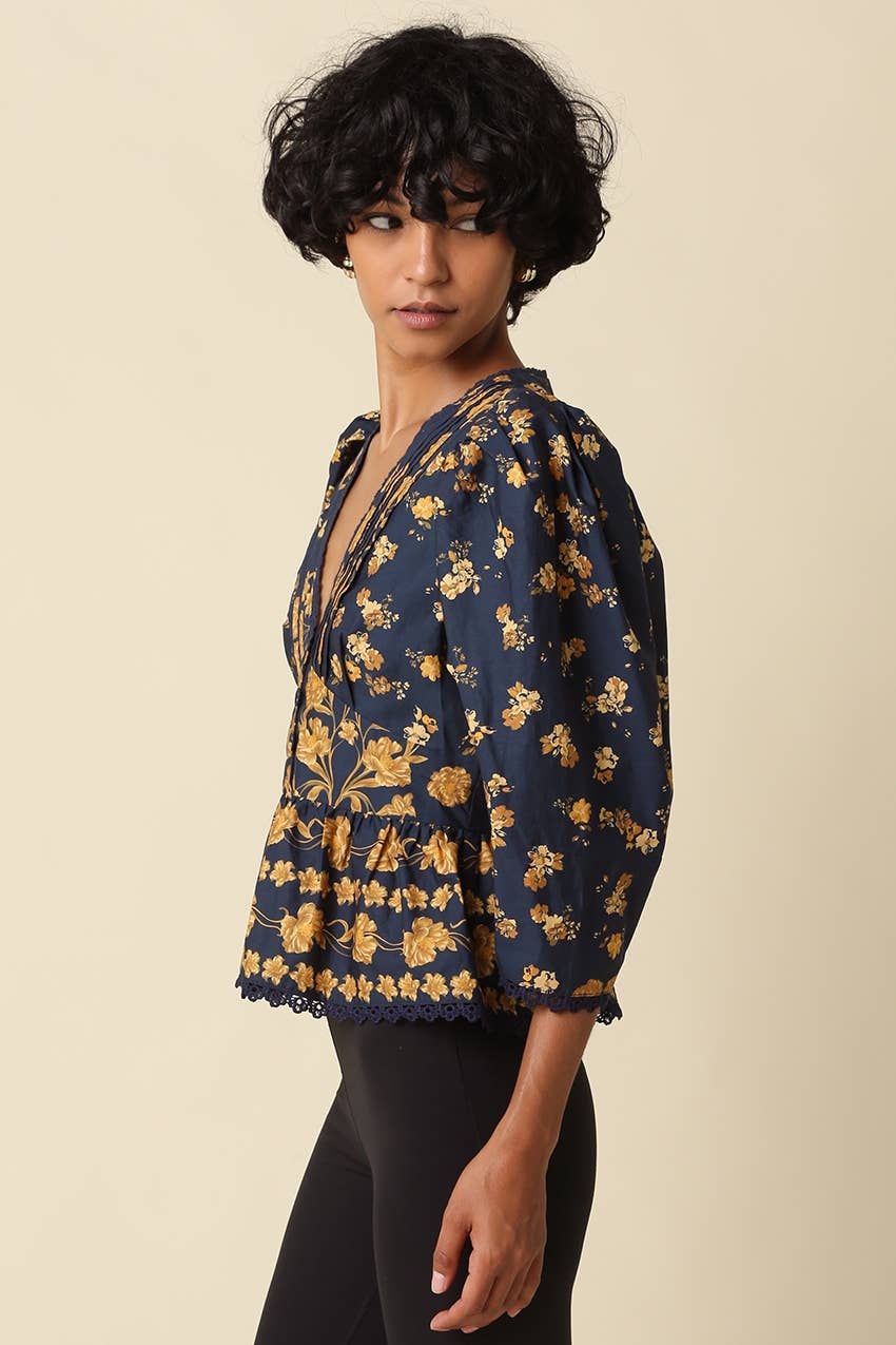 Arya Floral Puff Sleeve Blouse