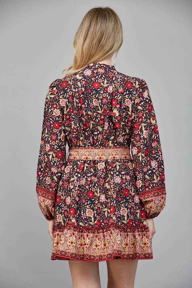Floral Smocked Waist Mini Dress
