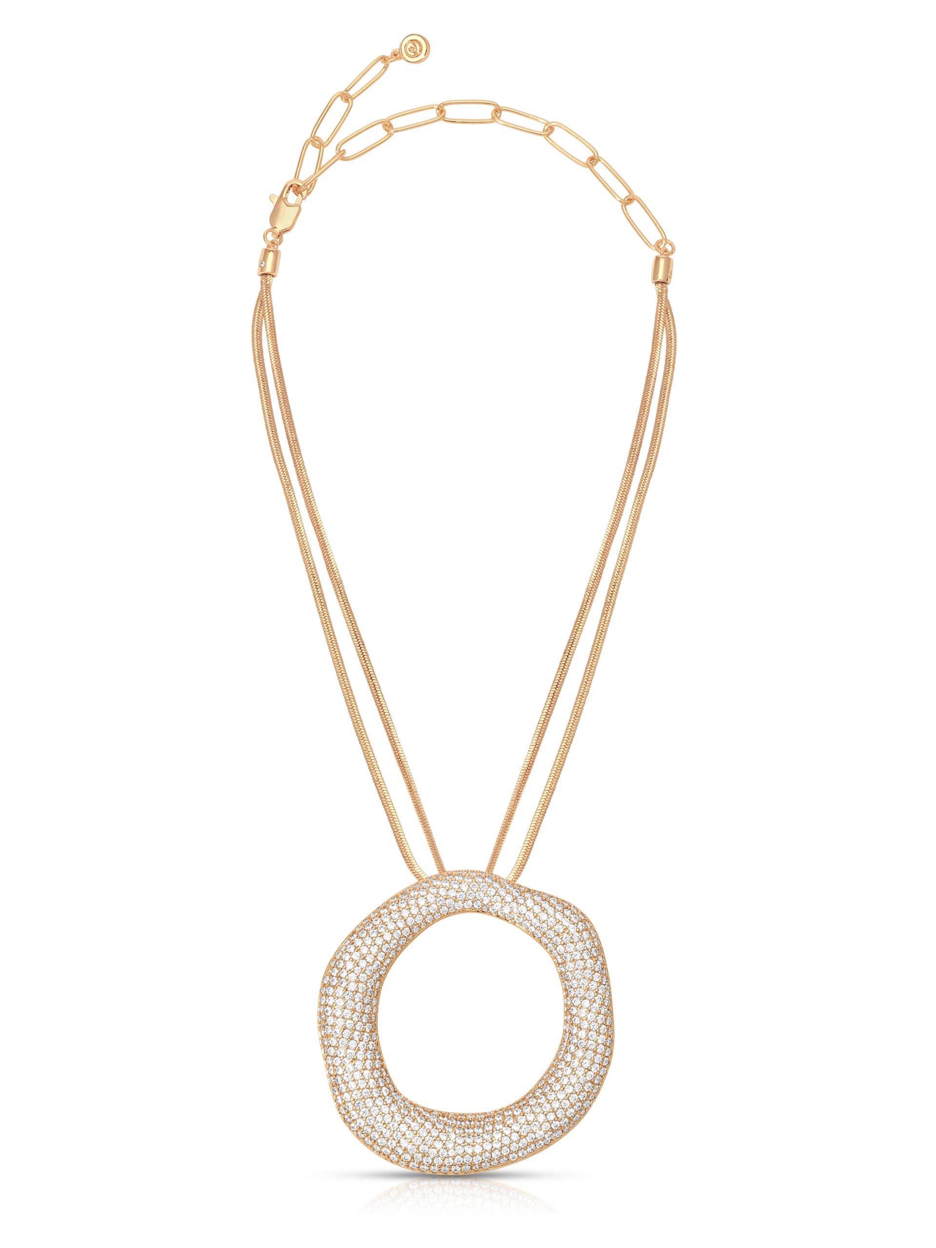 Open Circle Pavè Necklace