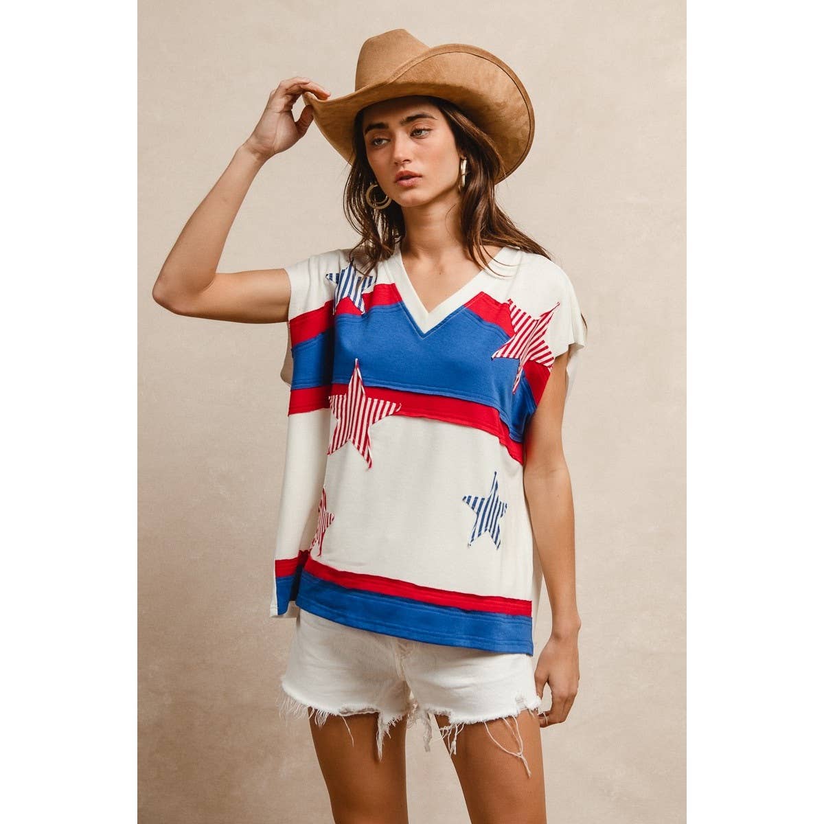stars and stripes patriotic top