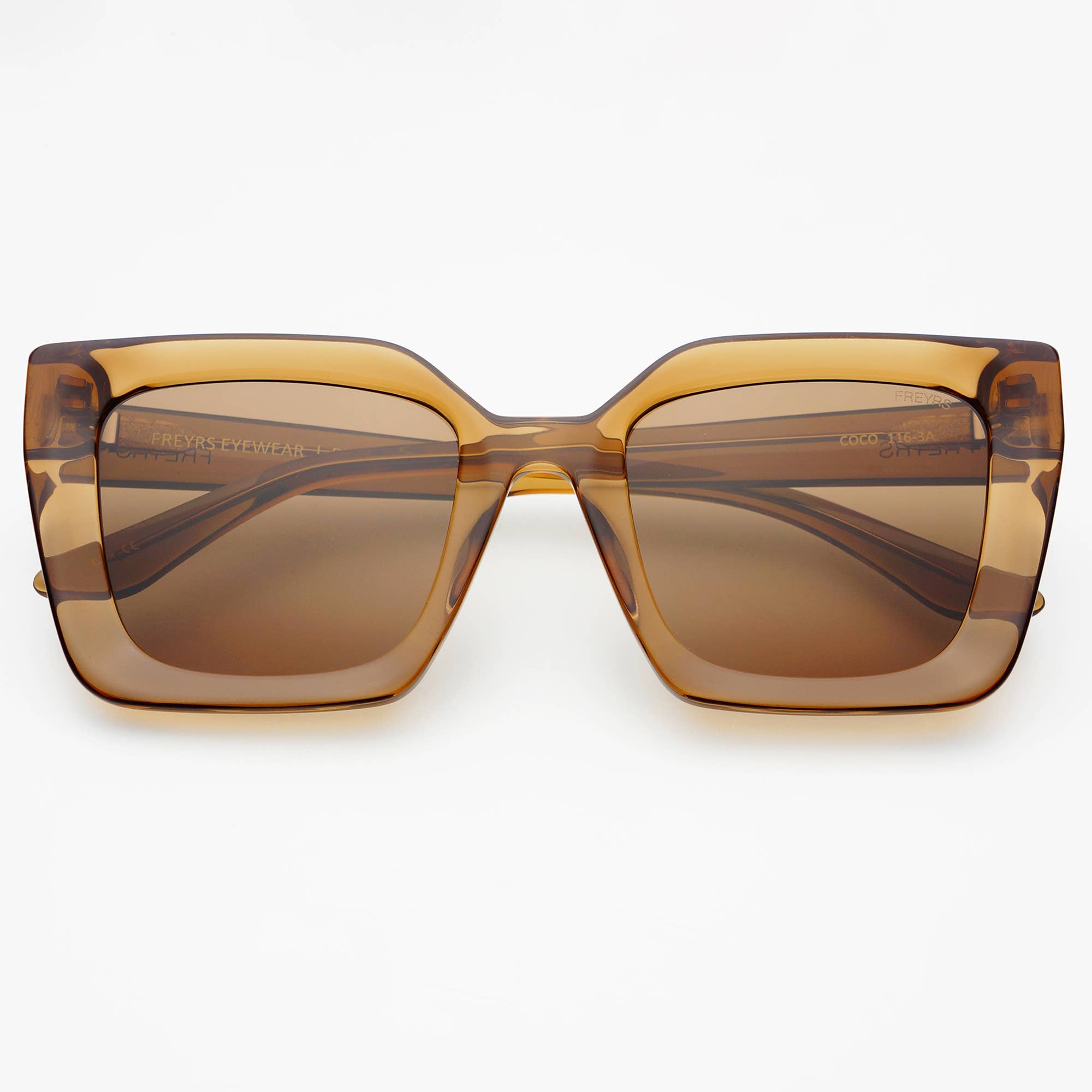 Brown sunglasses on a white background