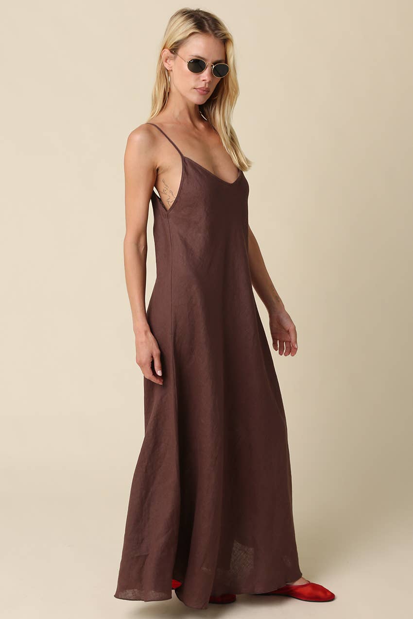 Linen Slip Maxi Dress