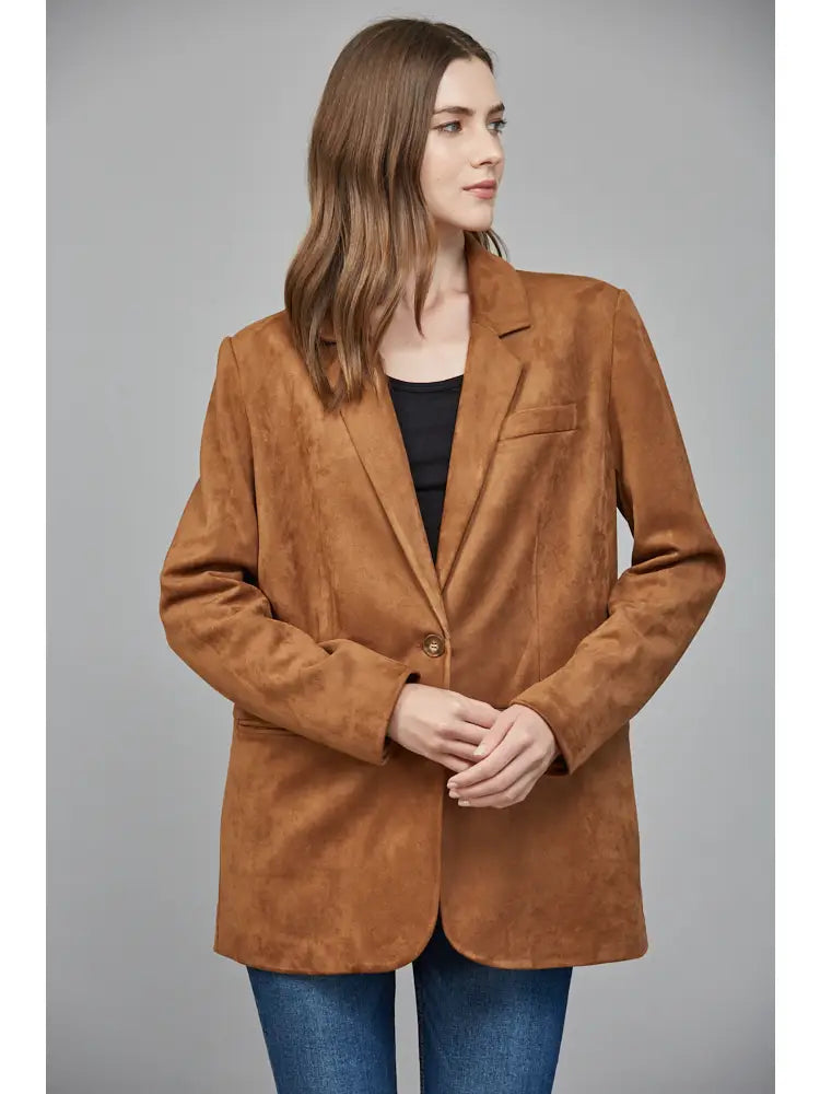 Suede Relaxed Fit Blazer