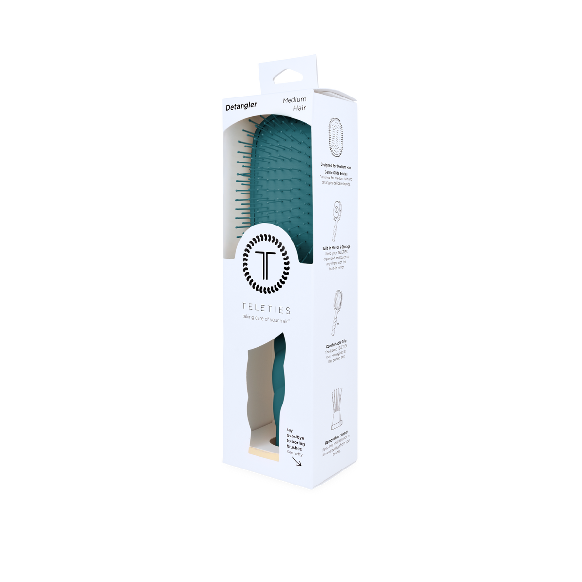 Teleties Detangler | Teal With It | Medium | Full Size Brush