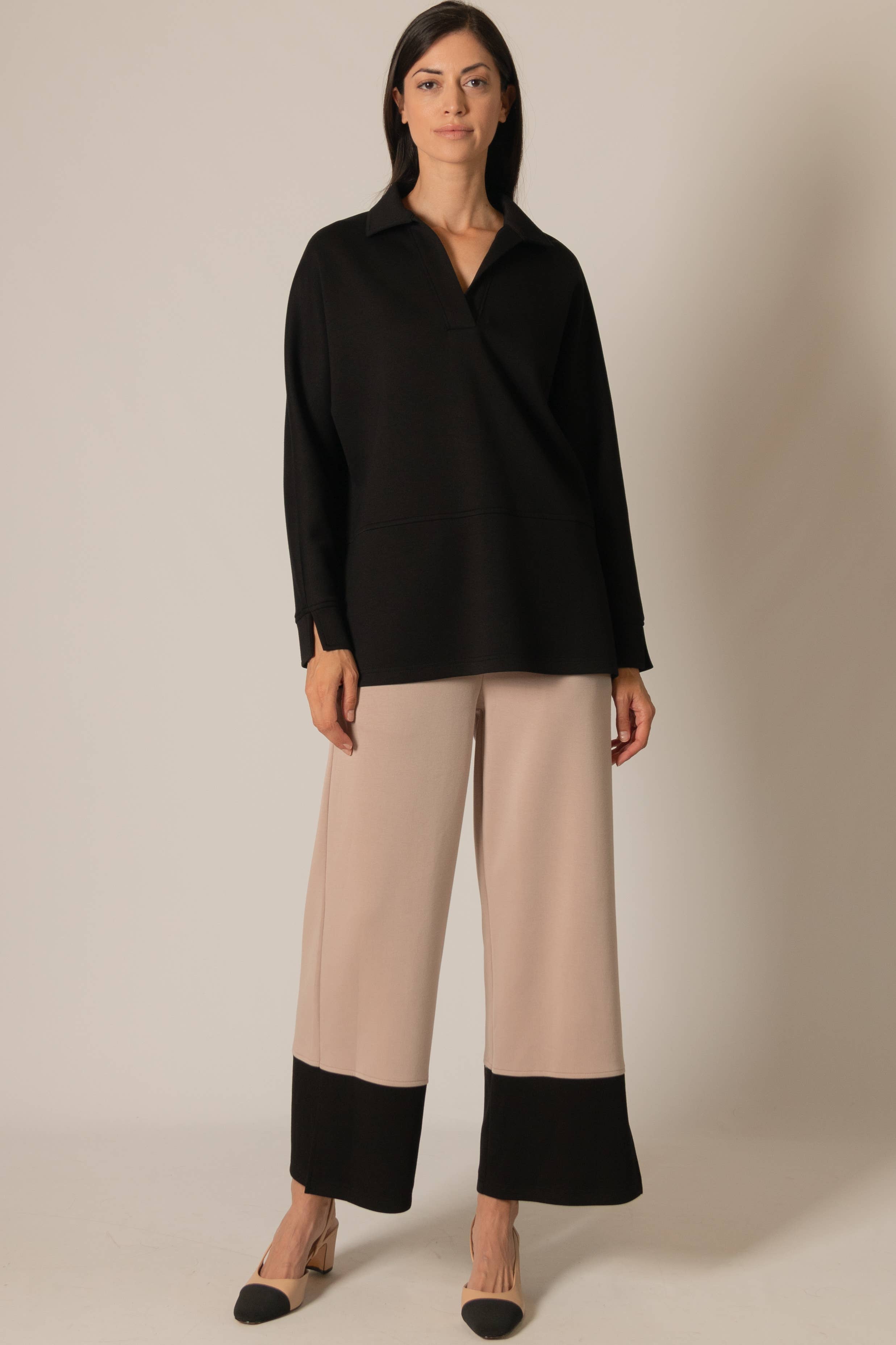 Modal Collared Long Sleeve Top
