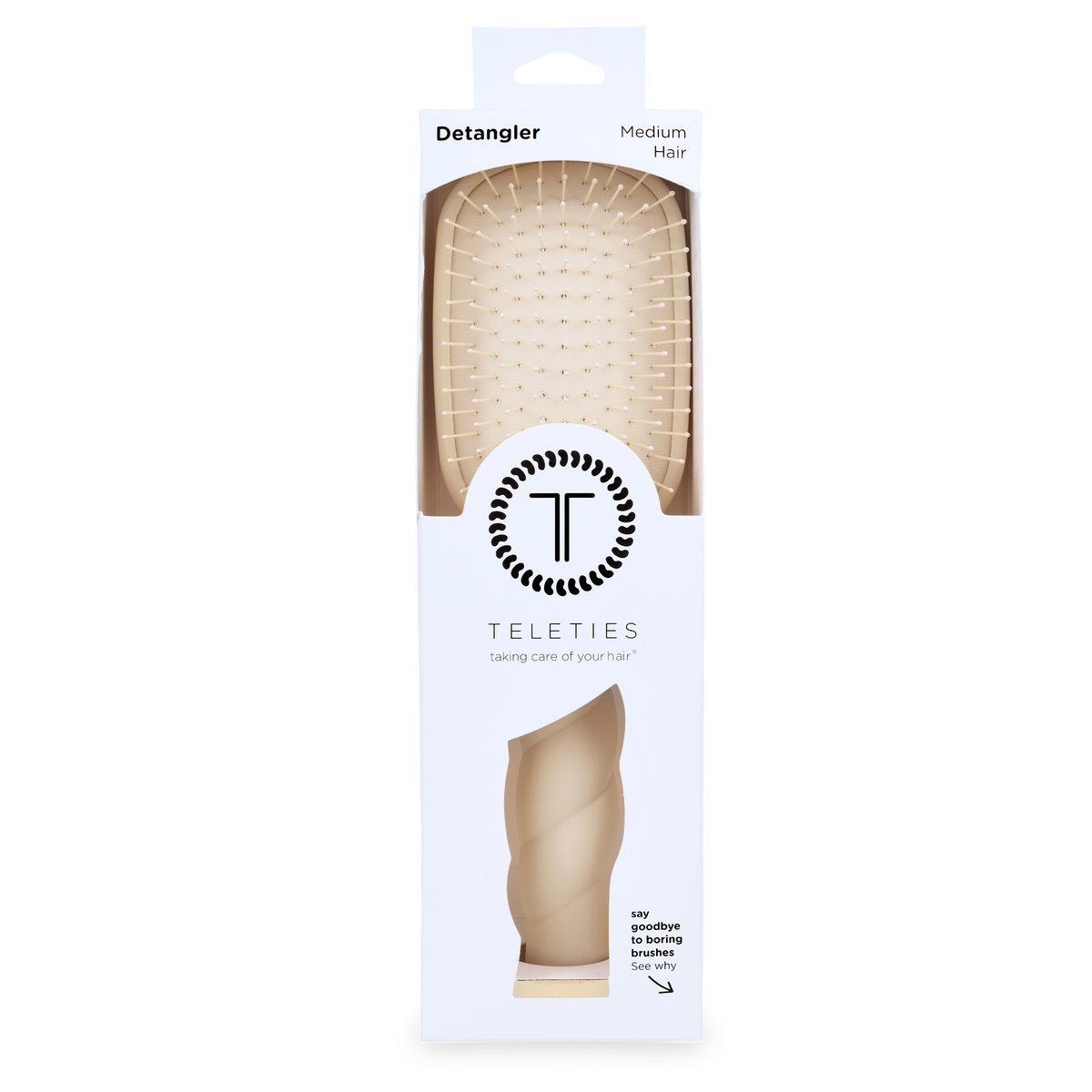 Teleties Detangler Brush |Tan| Medium Brush
