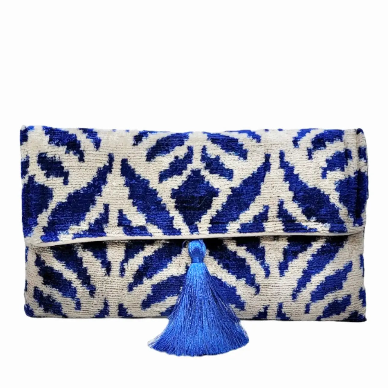 Silk Velvet Ikat Clutch
