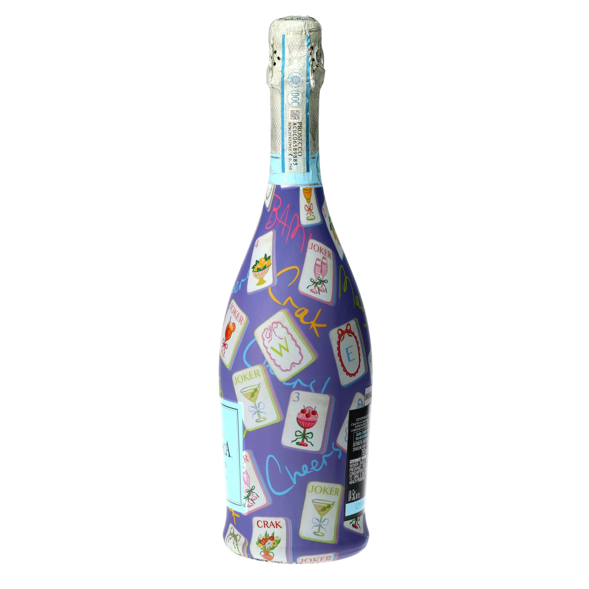 Purple Mahjong Prosecco Bottle Wrap – Gift for Her