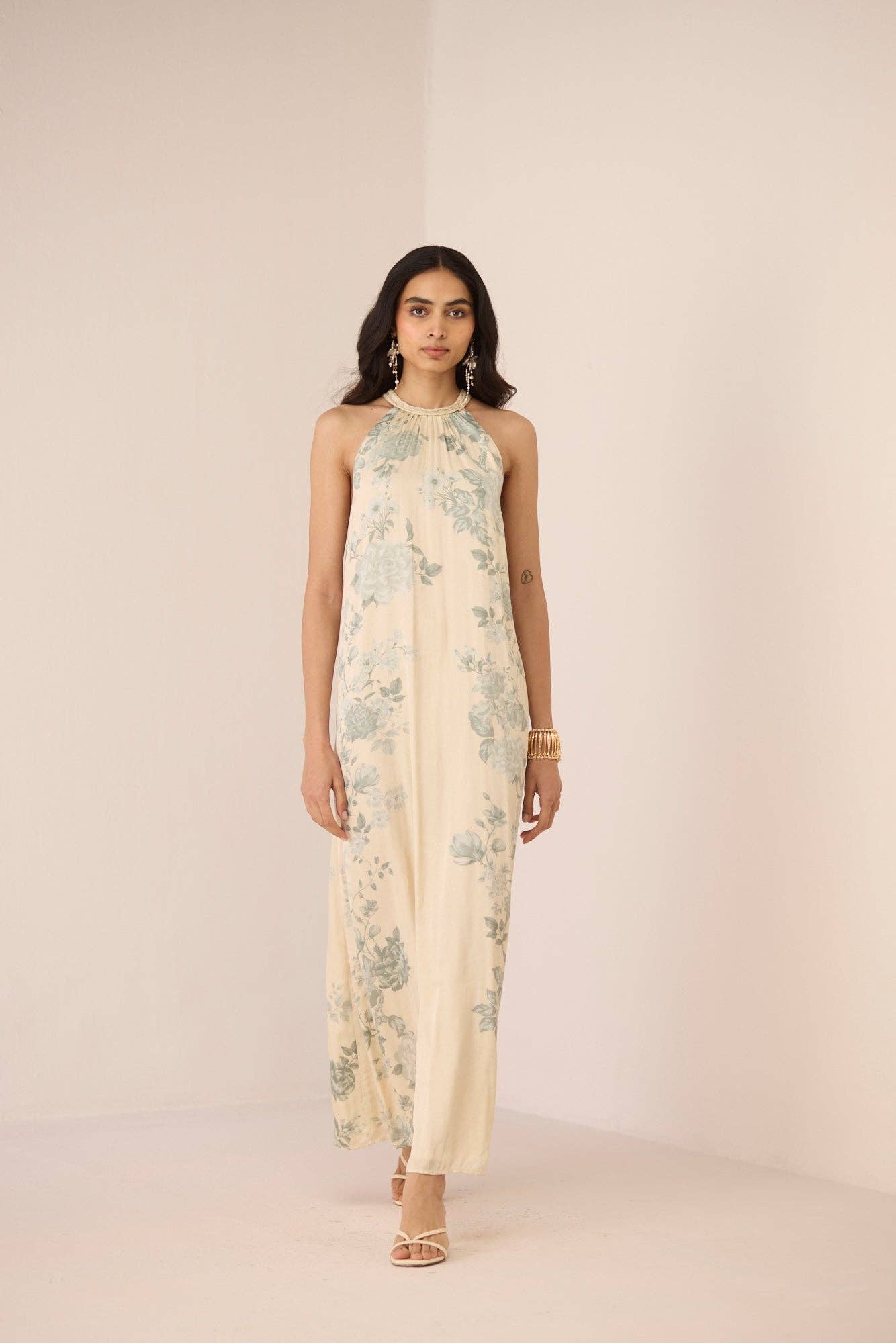 Blue Willow Halter Maxi Dress