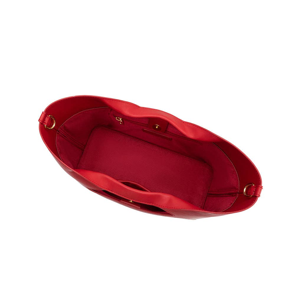 Jillian Red Cherry Leather Tote Bag