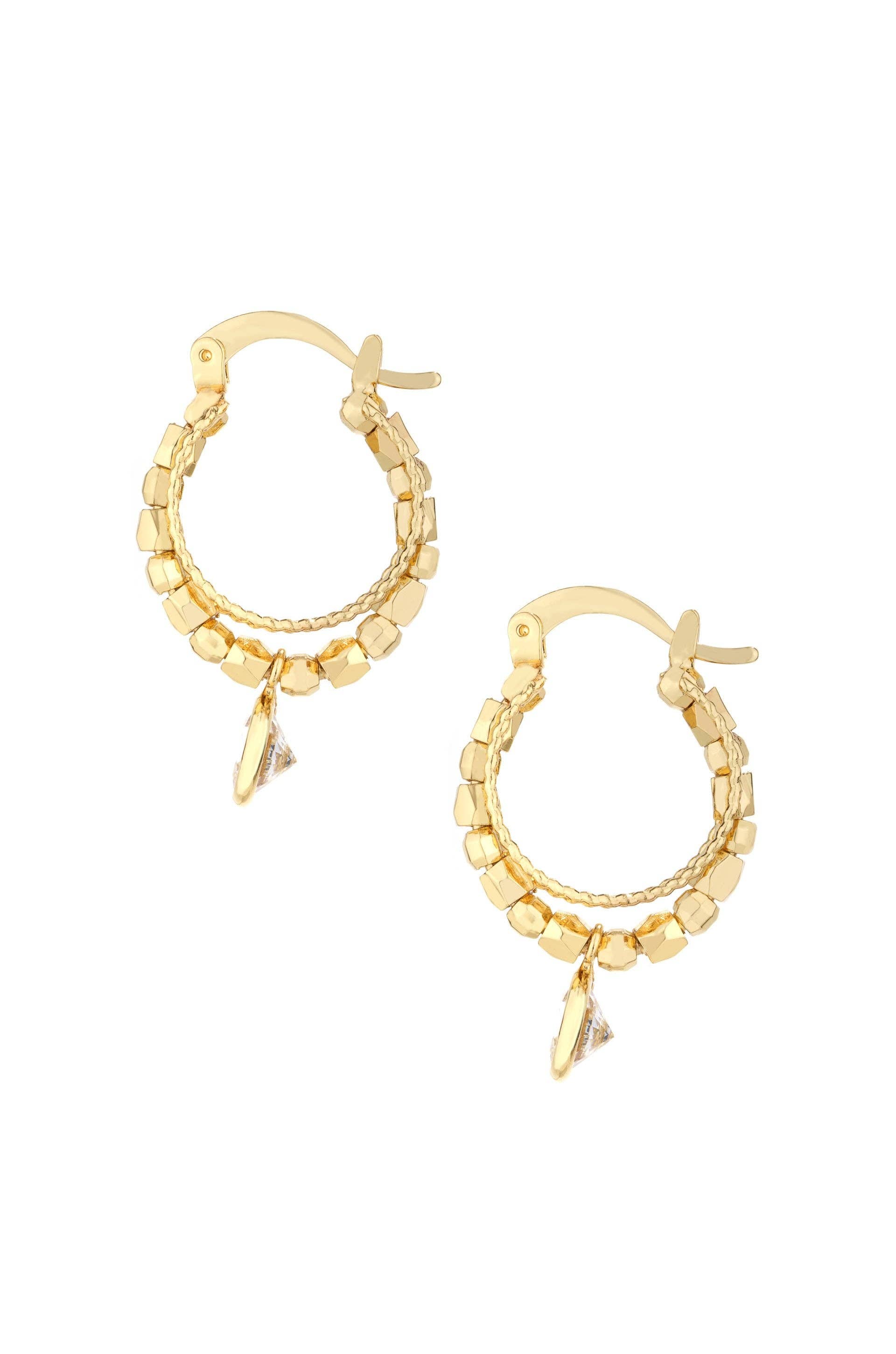 Boho Golden 18k Gold Plated Hoop Earrings