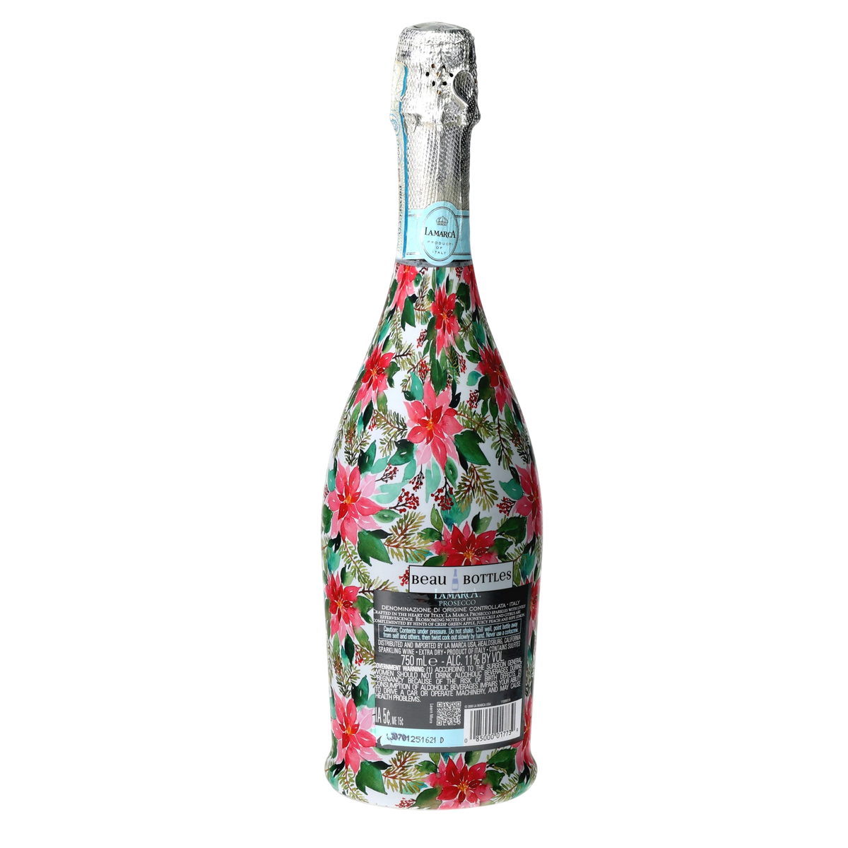 Holiday Floral Prosecco Bottle Wrap – Christmas Gift