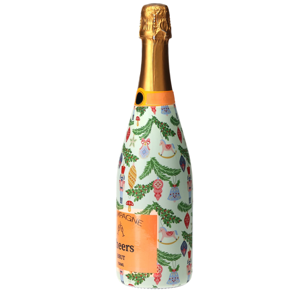 Christmas Ornament Champagne Bottle Wrap – Holiday Hostess Gift