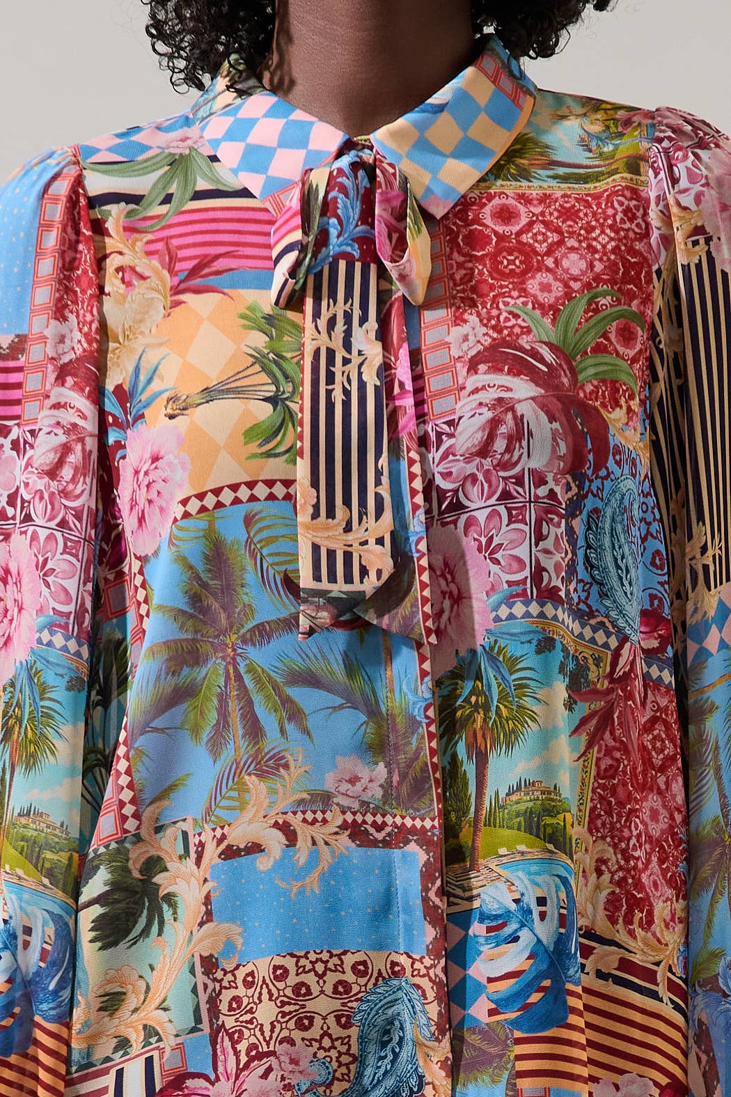 Matra Long Sleeve Collared Blouse