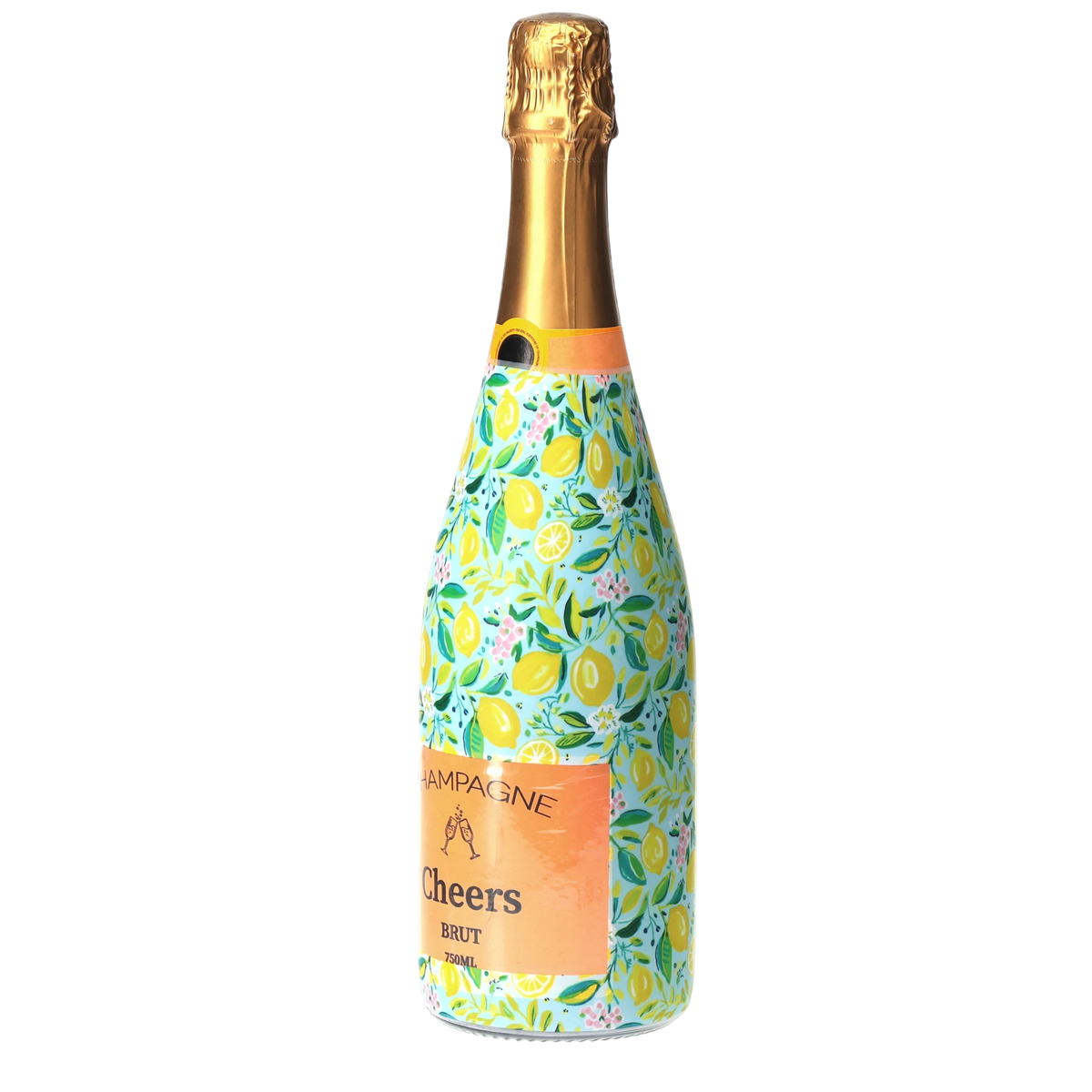 Lemon Champagne Bottle Wrap – Hostess Gift