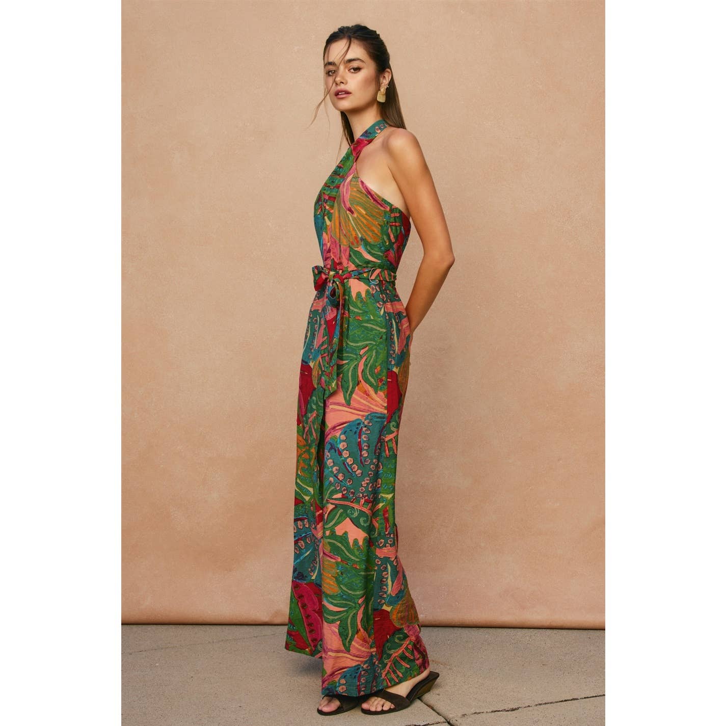 Drawing Dream Crossed Halter Neck Jumpsuit