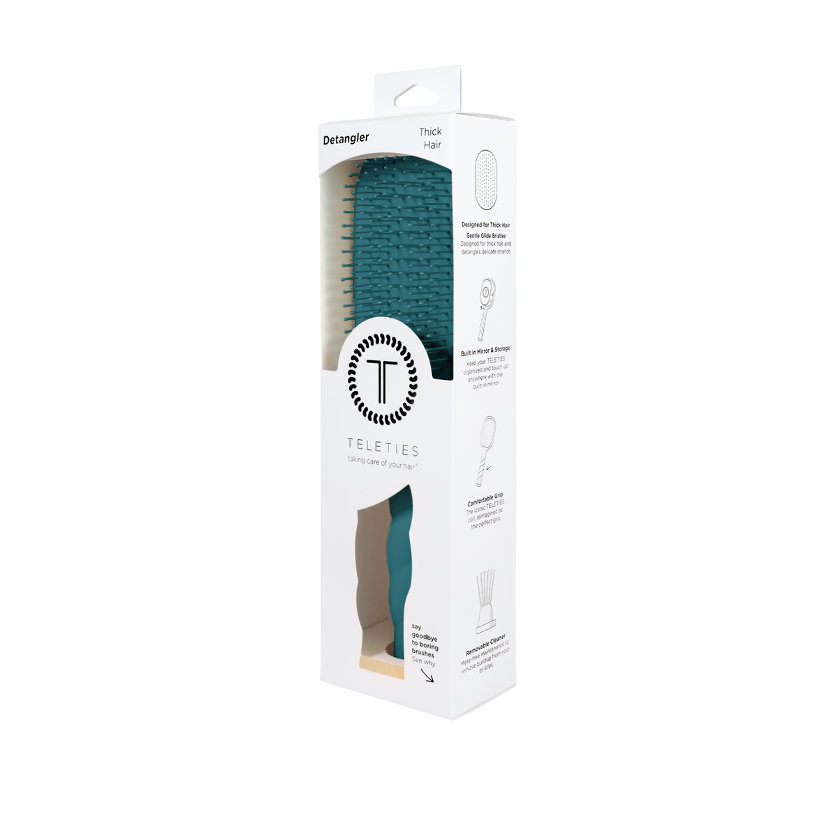 Teleties Detangler | Teal With It | Thick | Full Size Brush