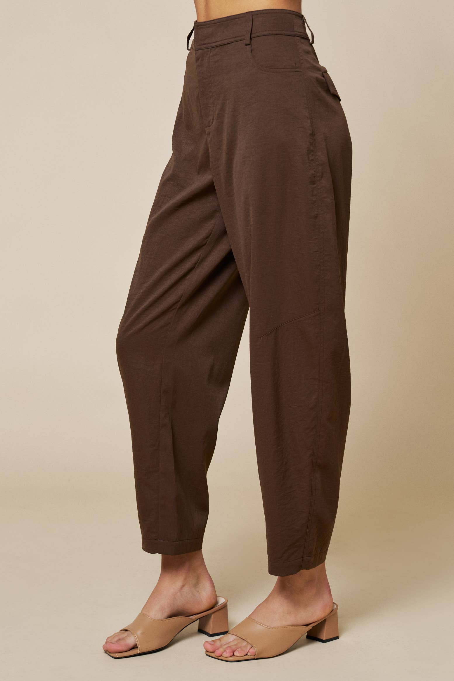 High Waist Barrel Trouser