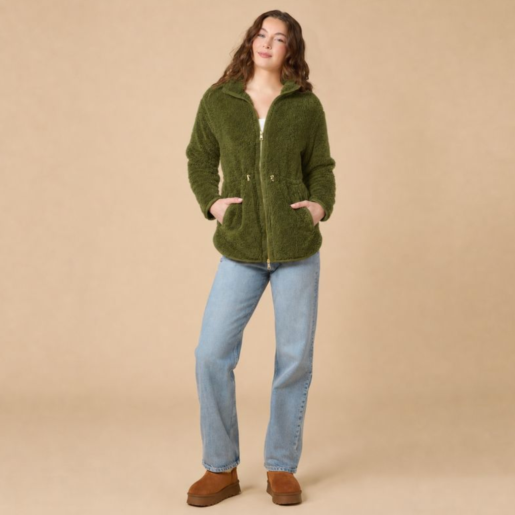 Oprah's favorites-Women's Soft Plush Double Zip Jacket