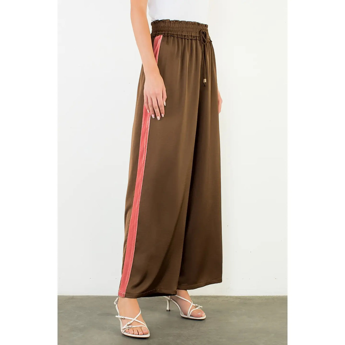 Drawstring Track Pants with Velvet Details