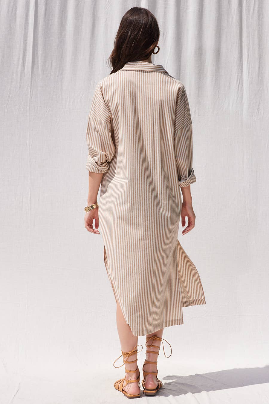 Stripe Midi Shirt Midi Dress