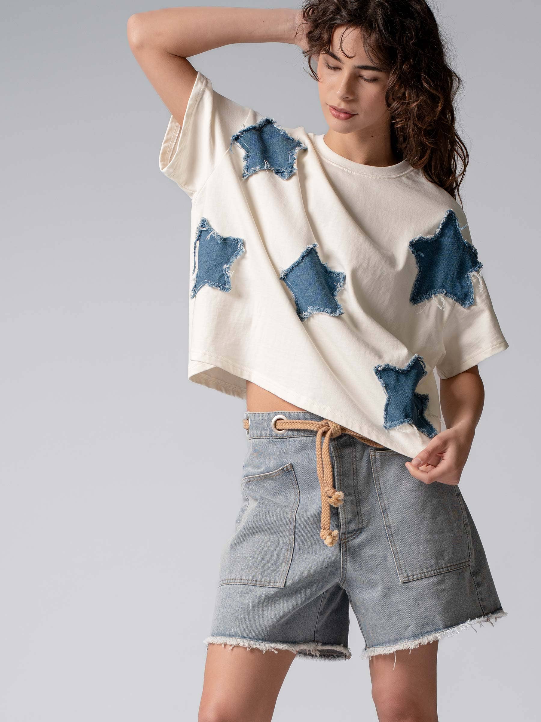 Star Appliqué Cotton Tee
