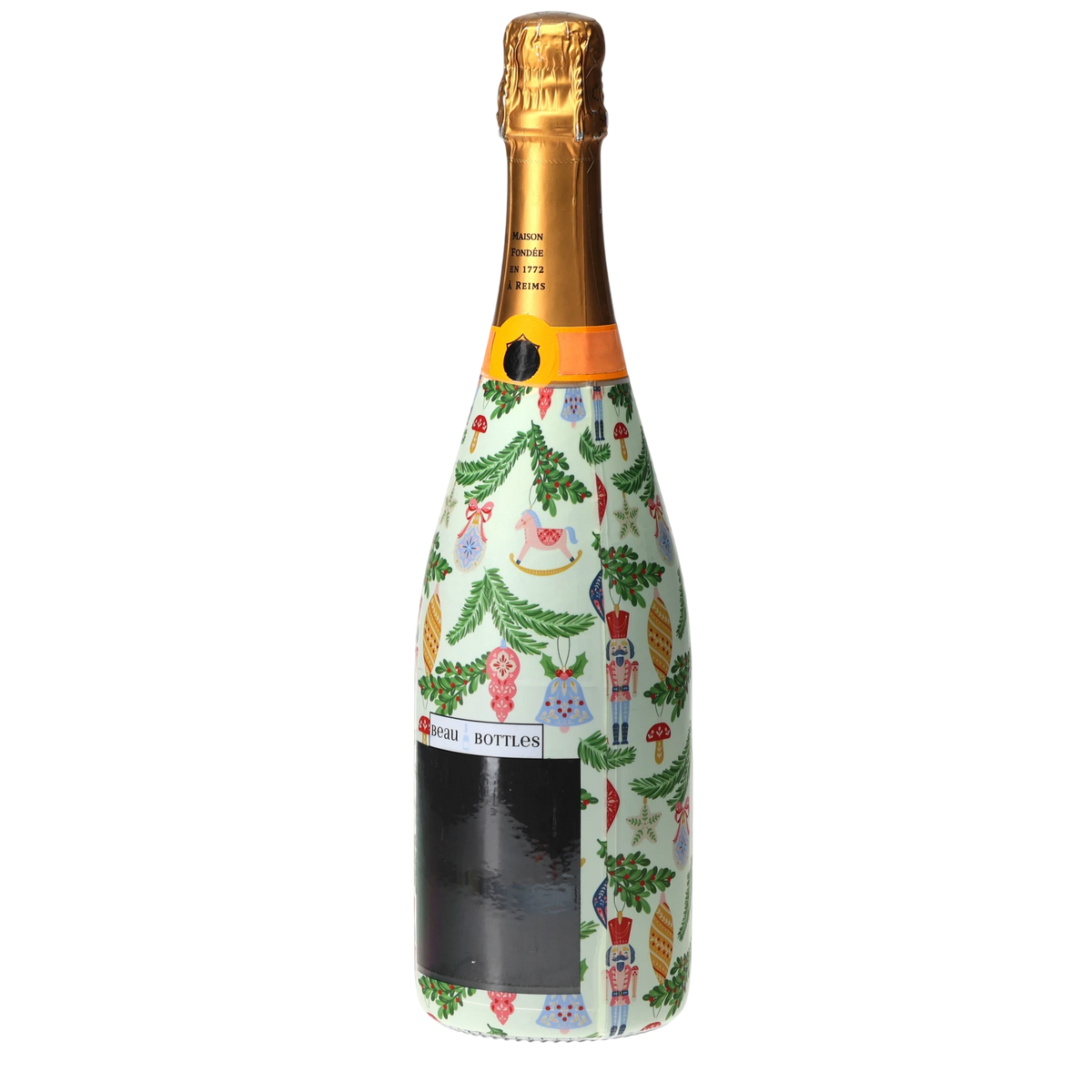 Christmas Ornament Champagne Bottle Wrap – Holiday Hostess Gift