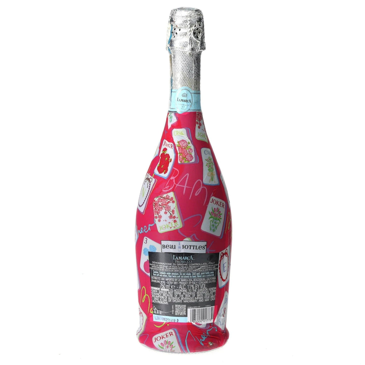 Pink Mahjong Prosecco Bottle Wrap – Gift for Her