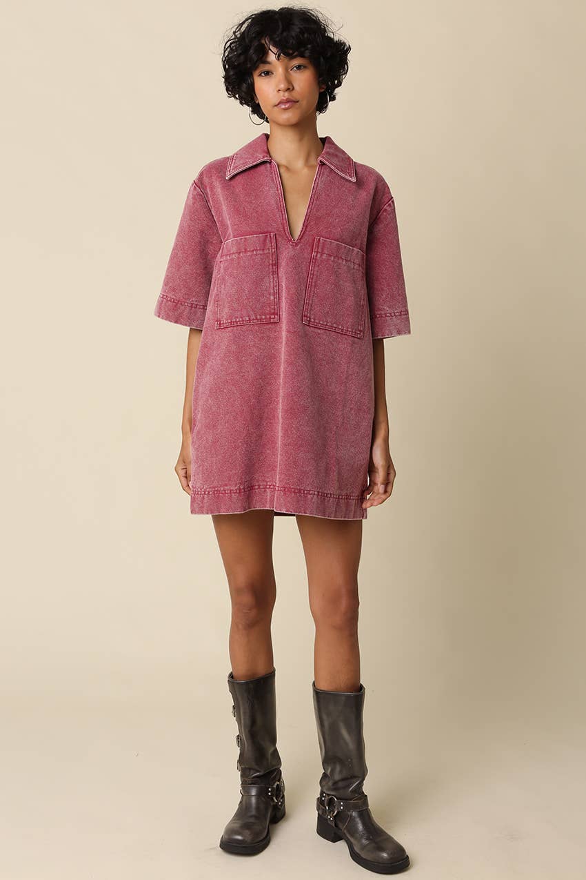 Washed Vintage Denim Dress