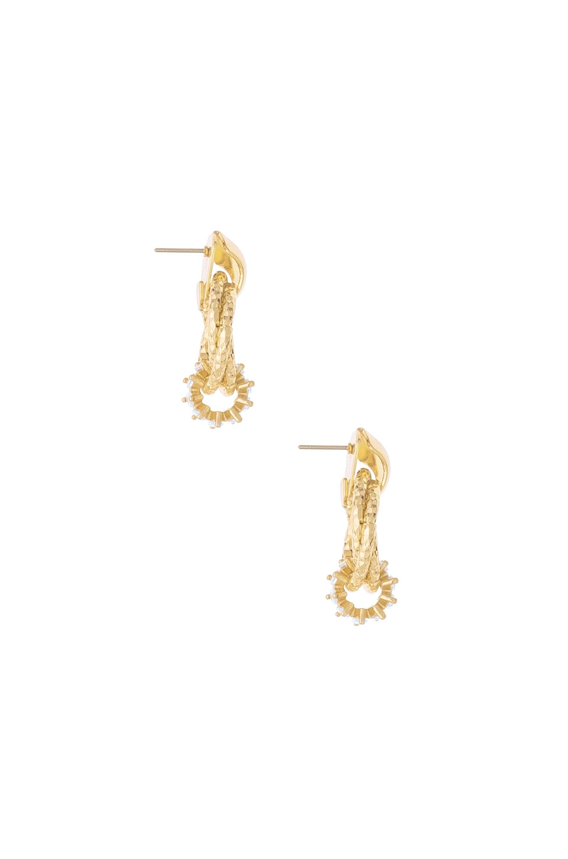 Mini Barrel 18k Gold Plated Crystal Earrings