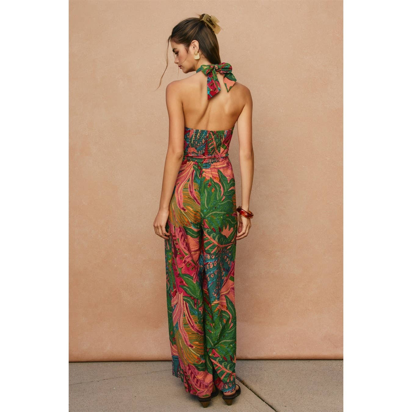 Drawing Dream Crossed Halter Neck Jumpsuit