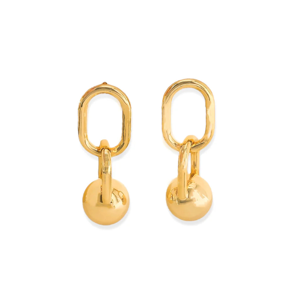 sphere drop gold womens earrings